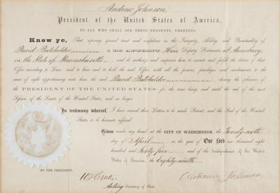 Lot #10 Andrew Johnson Document Signed - Image 2