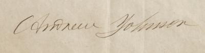 Lot #10 Andrew Johnson Document Signed - Image 3
