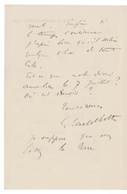 Lot #406 Gustave Caillebotte Autograph Letter Signed - Image 2