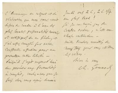 Lot #600 Charles Gounod Autograph Letter Signed - Image 2