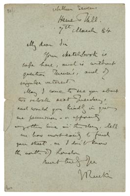 Lot #561 John Ruskin Autograph Letter Signed