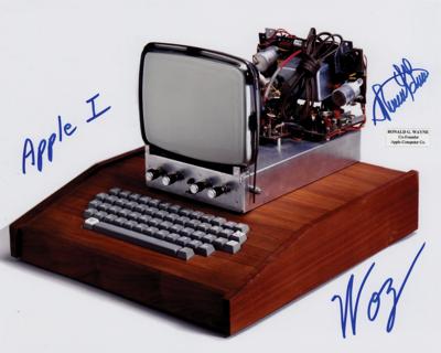 Lot #133 Apple: Wozniak and Wayne Signed Photograph - Image 1
