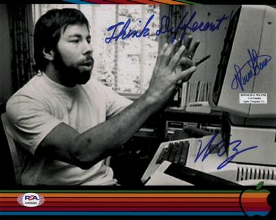 Lot #134 Apple: Wozniak and Wayne Signed Photograph - Image 1