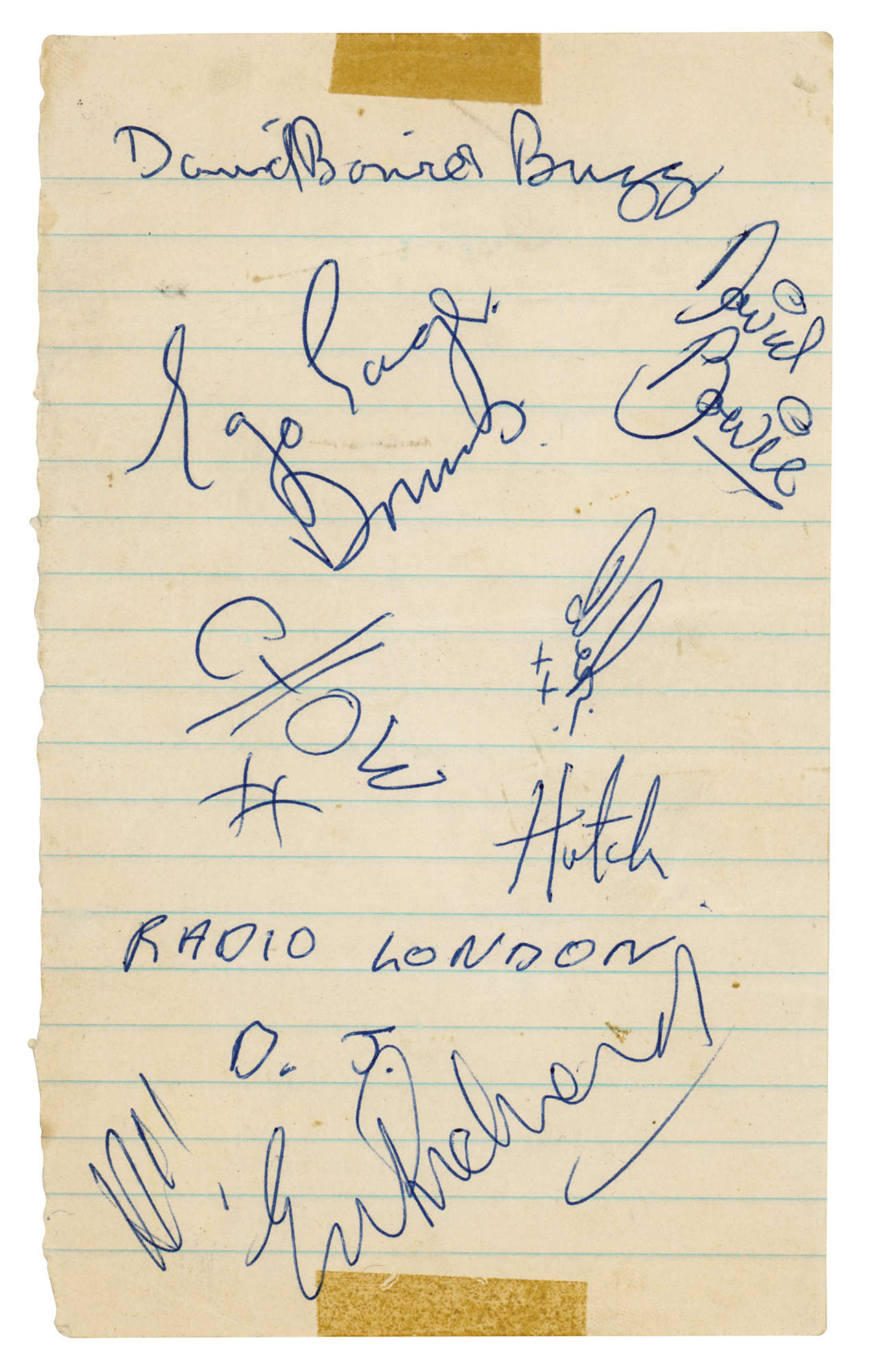 Lot #584 David Bowie and The Buzz Signatures