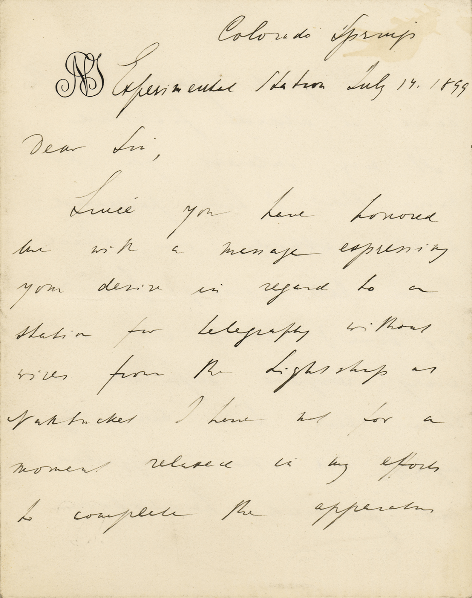 Lot #98 Nikola Tesla Autograph Letter Signed