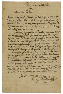 Lot #104 Pierre-Joseph Proudhon Autograph Letter Signed