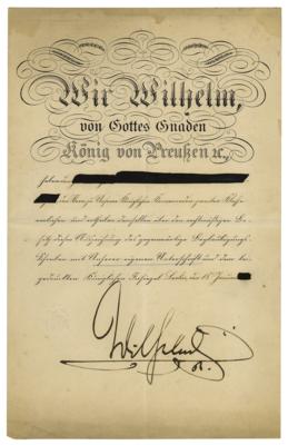 Lot #217 Kaiser Wilhelm II Document Signed
