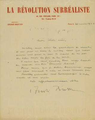 Lot #512 André Breton Autograph Letter Signed