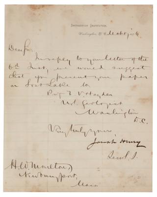Lot #200 Joseph Henry Letter Signed - Image 1