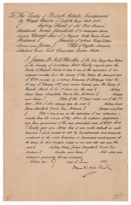 Lot #450 James Abbott McNeill Whistler Document Signed - Image 1