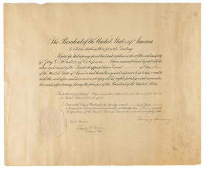 Lot #39 Warren G. Harding Document Signed as