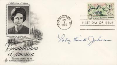 Lot #40 Lady Bird Johnson Signed First Day Cover - Image 1
