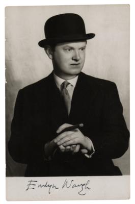 Lot #497 Evelyn Waugh Signed Photograph