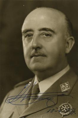 Lot #180 Francisco Franco Signed Photograph