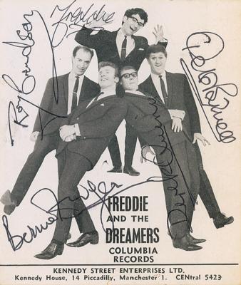 Lot #636 Freddie and the Dreamers Signed Promo Card - Image 1