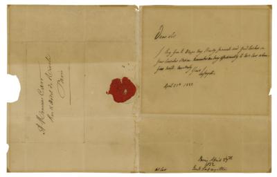 Lot #312 Marquis de Lafayette Autograph Letter Signed