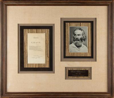 Lot #498 Walt Whitman Signed 'Leaves of Grass' Title Page - Image 1