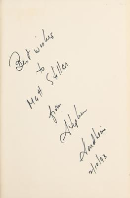 Lot #625 Stephen Sondheim Signed Book - Image 2