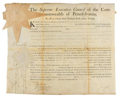 Lot #68 Benjamin Franklin Document Signed