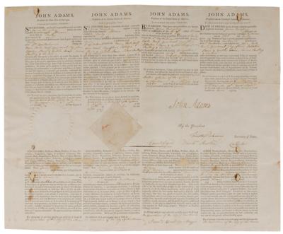 Lot #3 John Adams Document Signed as President