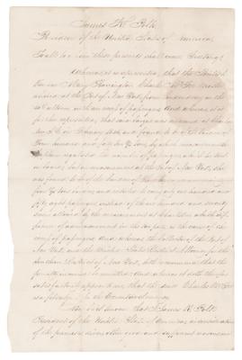 Lot #8 James K. Polk and James Buchanan Document Signed as President and Secretary of State