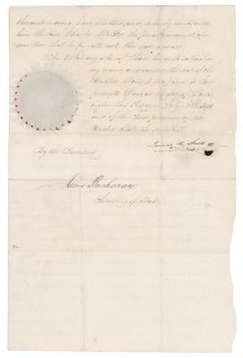 Lot #8 James K. Polk and James Buchanan Document Signed as President and Secretary of State - Image 2