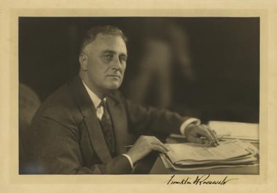 Lot #13 Franklin D. Roosevelt Signed Oversized Photograph - Image 1