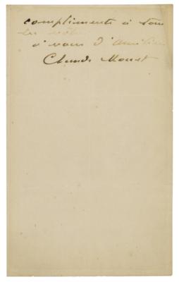 Lot #420 Claude Monet Autograph Letter Signed - Image 2