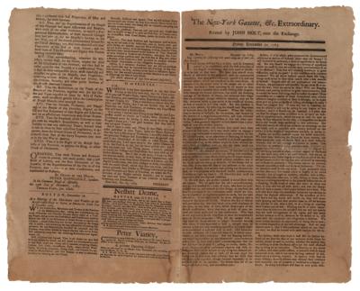 Lot #195 John Hancock: The New-York Gazette, &c. Extraordinary Mentioning the Repeal of the Stamp Act