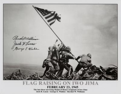 Lot #350 Iwo Jima: Medal of Honor Recipients (3) Signed Photograph - Image 1