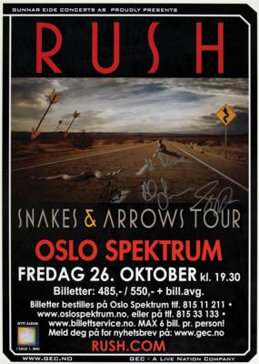 Lot #654 Rush Signed 2007 Tour Poster