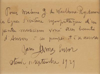 Lot #413 James Ensor Autograph Note Signed - Image 1