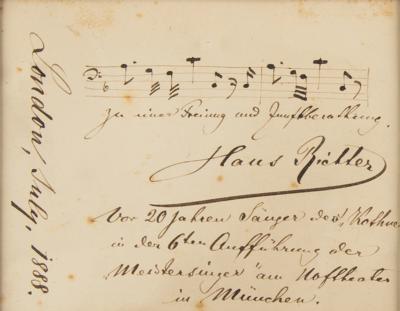 Lot #607 Hans Richter Autograph Musical Quotation Signed - Image 2