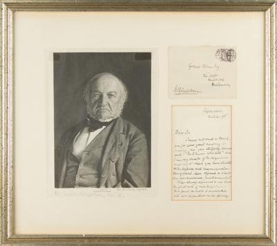 Lot #188 William Gladstone Autograph Letter Signed with Free Frank