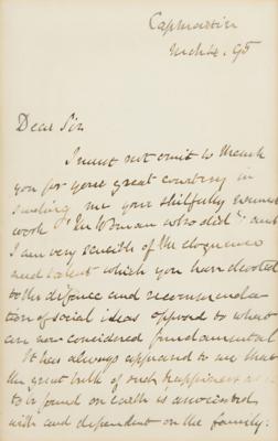 Lot #188 William Gladstone Autograph Letter Signed with Free Frank - Image 3