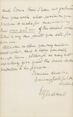 Lot #188 William Gladstone Autograph Letter Signed with Free Frank - Image 5