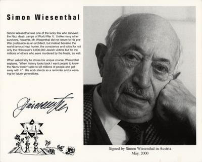 Lot #306 Simon Wiesenthal Signed Photograph