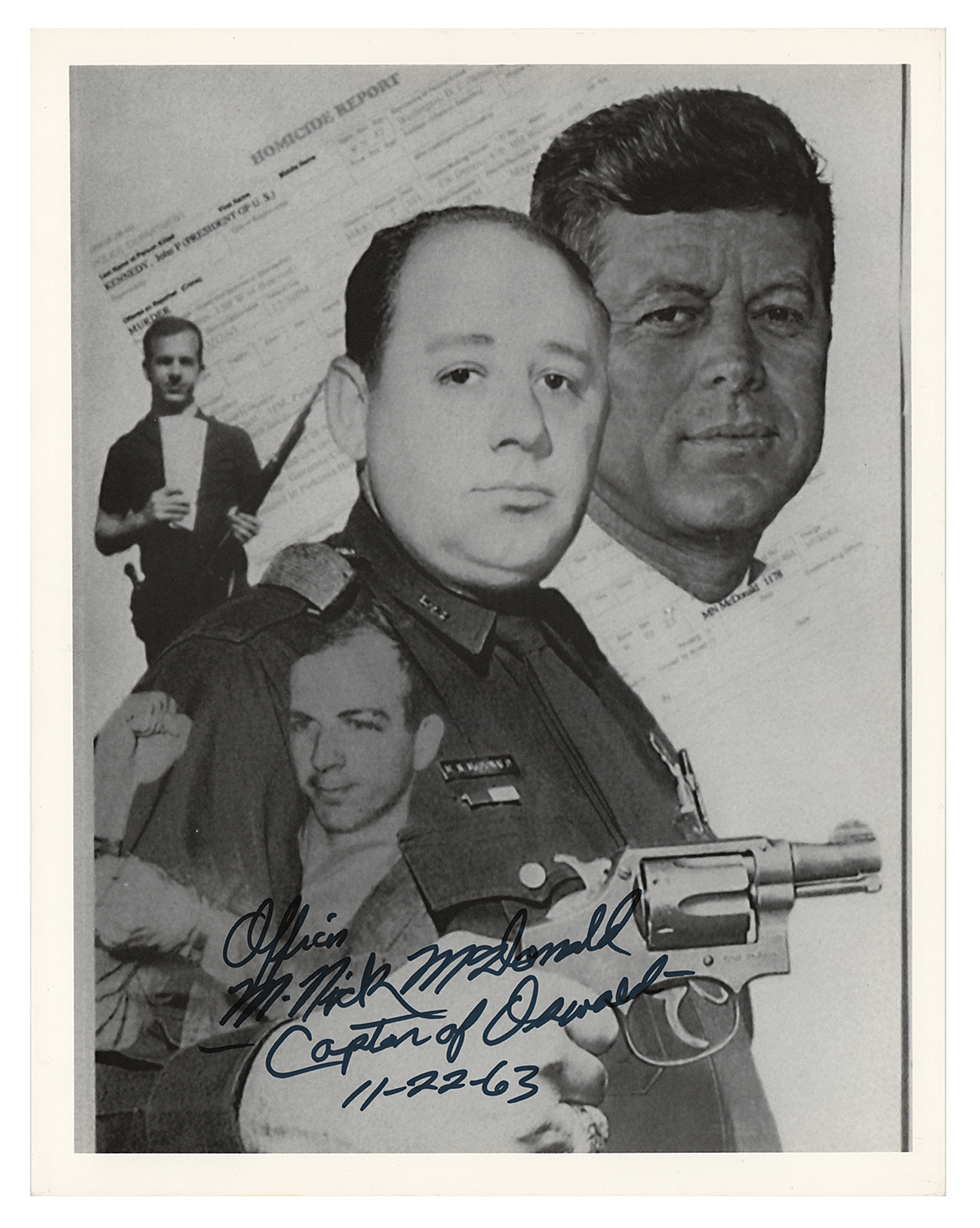 Lot #222 Kennedy Assassination: Maurice 'Nick' McDonald Signed Photograph