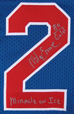 Lot #817 Mike Eruzione Signed Hockey Jersey - Image 2