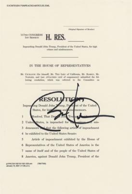 Lot #51 Barack Obama Signed Mock Impeachment Resolution