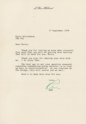 Lot #538 L. Ron Hubbard Typed Letter Signed