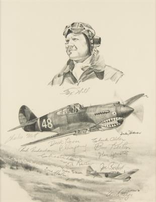 Lot #340 Flying Tigers Multi-Signed Print - Image 1