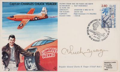 Lot #376 Chuck Yeager Signed Flown 1983 Paris Air Show Cover