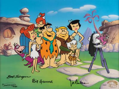 Lot #453 The Flintstones: Bill Hanna, Joe Barbera, and Bob Singer Signed Limited Edition Cel - Image 2