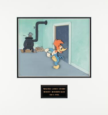 Lot #480 Woody Woodpecker production cel and master production background from The Woody Woodpecker Show