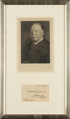 Lot #58 William H. Taft Signed White House Card as