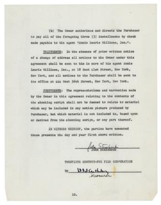 Lot #494 John Steinbeck Document Signed - Image 2