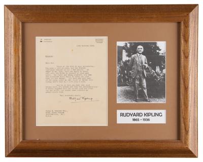 Lot #542 Rudyard Kipling Typed Letter Signed - Image 1