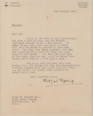 Lot #542 Rudyard Kipling Typed Letter Signed - Image 2