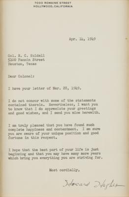 Lot #81 Howard Hughes Typed Letter Signed - Image 2